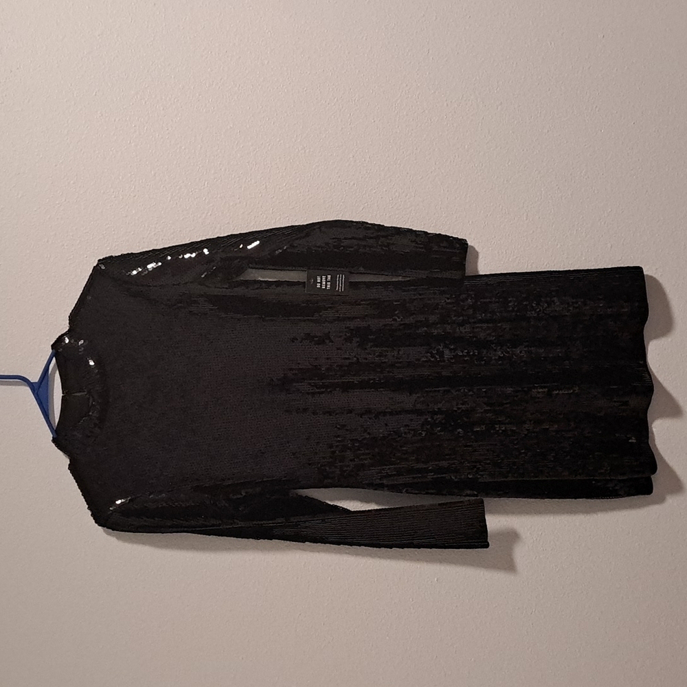Express Sequin Black Party Dress